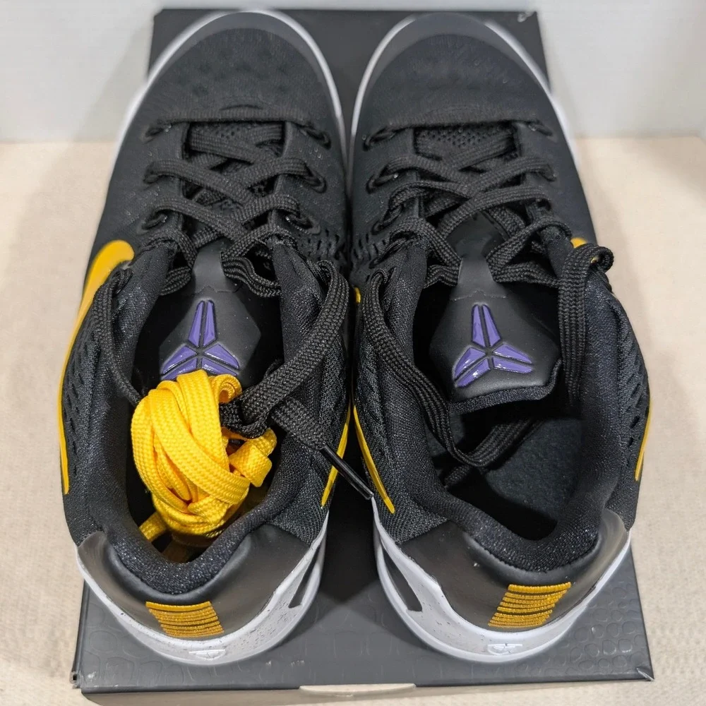 Nike Kobe IX Low EM GS Black University Gold White 6.5Y Women's 8 Sneakers NIB